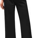 GRAPENT Wide Leg Jeans for Women High Waisted Straight Leg Stretchy Cropped Denim Pants with Pockets Jean Trousers (Large, True Black)