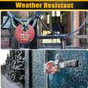 DELSWIN Outdoor Combination Padlock - 4 Digit Heavy Duty Disc Lock with Hardened Shackle,Combo Padlock for Gate,Storage Unit,Fence(25/64" Shackle, Red)