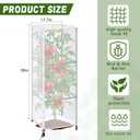 3 Pcs Garden Bird Netting Plant Cover for Square Tomato Cage, 59" x 17.7" Insect Bird Barrier Tomato Cage Net with Zipper & Drawstring, Tomato Trellis Netting Protection Cover for Protecting Plants