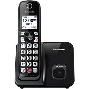 Panasonic Cordless Phone with Advanced Call Block, Bilingual Caller ID and Easy to Read Large High-Contrast Display, Expandable System with 1 Handset - KX-TGD810B (Black)