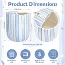 Ceramic Mug with Sip Hole 10 oz Novelty Blue Striped Coffee Mug Hand Painted Ceramic Cup Heat Resistant Non Slip Built in One Lid Handcraft Mugs for Coffee Lovers Appreciation Gift
