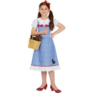fun shack Dorothy Costume For Girls | Kids Dorothy Dress | Classic Dorothy Outfit For Halloween And Dress Up (Medium, Blue)