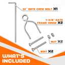 Amoskey Heavy Duty Gate Drop Rod - 1-3/8" 32" for Single or Double Chain Link Fence Gates, 1 Pack