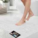 GORILLA GRIP Bath Rug Mat, Thick Soft Absorbent Chenille, Quick Dry Microfiber Mats, Rubber Backing Washable Shower Floor Rugs, Bathmat Runner, US Designed Bathroom Home Decor Accessories 29x20, White