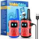 Walkie Talkies for Kids Boys Rechargeable: 2 Pack Kids Walkie Talkies Outdoor Toys for 3 4 5 6 7 8 Year Old Boys Birthday Gifts Age 3-8 Year Old Gift Ideas Hiking Camping (Red)