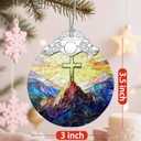 Christian Cross Stained Glass Ornament | Christmas Ornament | Christmas Tree Ornaments - Christian Home Decor  Religious Gifts, Xmas Gifts & Holiday Present, Easter Faith Cross Decor