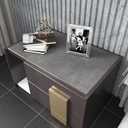 Stickyart Peel & Stick Concrete Wallpaper - Charcoal Grey, Waterproof, Removable - 15.8"x78.7"