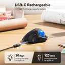TECKNET Pro Wireless Trackball Mouse, Bluetooth Mouse with Ergonomic Thumb Control, USB-C Rechargeable, RGB Light Mice with Adjustable DPI, 3-Device Connectivity (BT or 2.4G),for PC/Mac/Laptop - Black