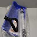 Snow Pusher Shovel for Driveway Car Garage, 24 Inch Snow Removal Plow with D-Grip Handle Aluminum Strip, Ergonomic Heavy Duty Wide Snow Shovel for Home Outdoor, Blue