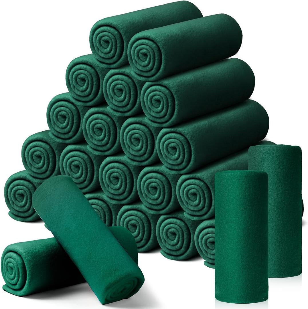 Shimeyao 24 Pack Fleece Throw Blankets Bulk 50x60 in,Turquoise Green