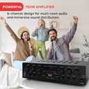 Pyle Bluetooth Wireless Home Amplifier System - Upgraded 6 Channel Audio, 750 Watt Power, Easy Karaoke, Stereo Receiver w USB-A, Micro SD, Headphone, 2 Microphone Input w/Echo, Talkover for PA
