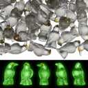 3 x 100 Pcs Halloween Miniature Crows Decor Luminous Mini Resin Crows Figurines Glow in The Dark Raven Decor Small Resin Animals Figures for Halloween Spooky Micro Landscape Party Table