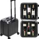 wine luggage 6-Bottle Airline Approved Wine Suitcase, TSA-Friendly Carry-On Luggage with Shockproof Foam | Compact, Lightweight Hard Shell Travel Case for Secure Airplane Transport