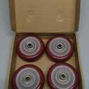 4 PCS 3.5INCH Caster Wheels Red Heavy Duty Plate Shelf Replacement Wheels for Platform up to 308 LBS/140KG