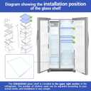 5304525933 Glass Shelf Assembly Compatible with frigidaire, white westinghouse etc refrigerators (some models), FRSS26L3AF0 FRSS2623AW8 FRSS2623ASC FRSS2623ASD etc, Part Number: 4962097 AP6997338 etc