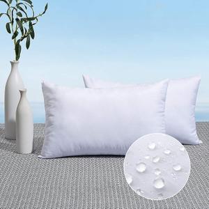 MIULEE Pack of 2 12x20 Outdoor Pillow Inserts, Outdoor Throw Pillows Water-Resistant Decorative Premium Lumbar Pillow Stuffer Sham for Porch Swing Couch Sofa Cushion Patio Furniture
