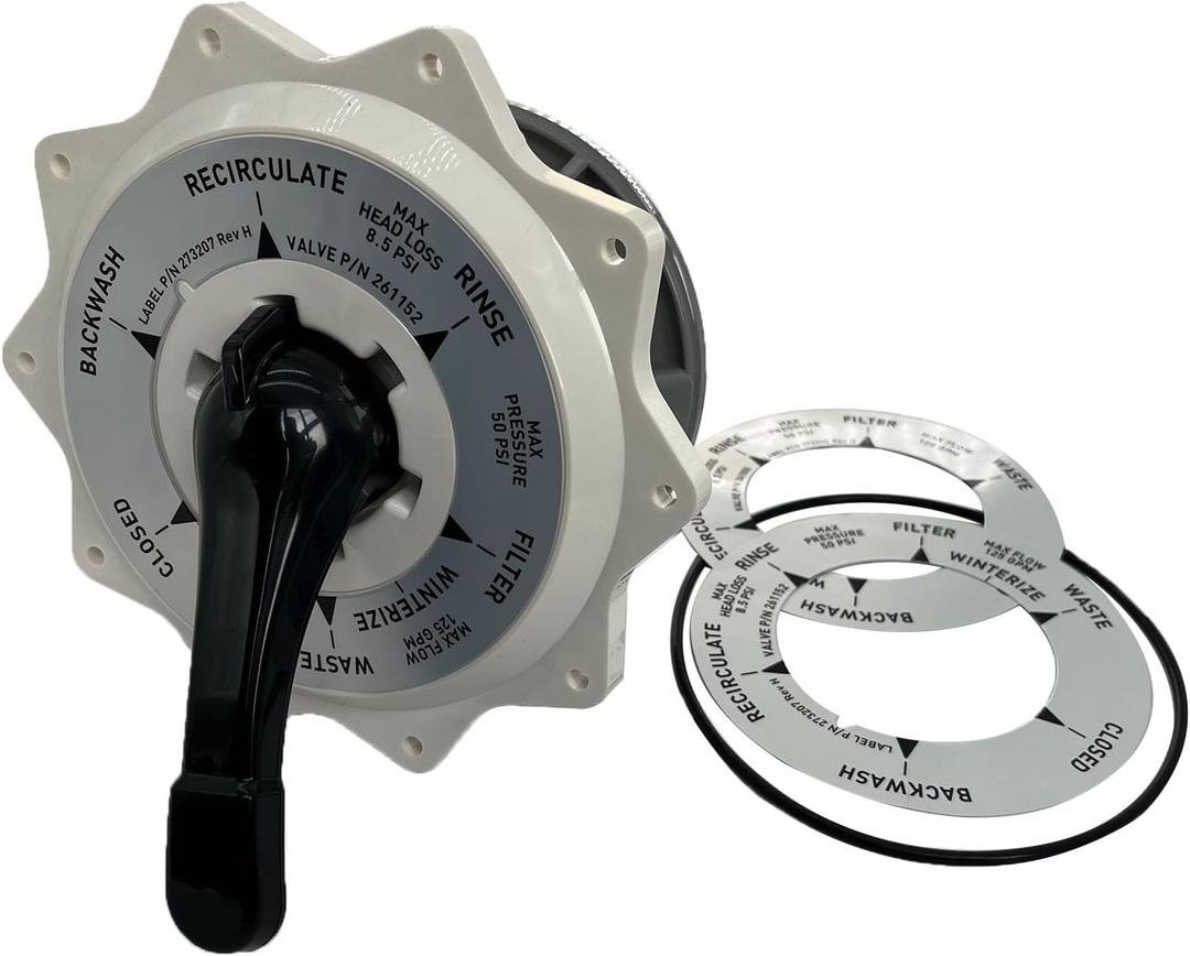 270067 2-Inch Top Valve Assembly Replacement Hiflow Top and Side Mount Pool/Spa Multiport Valve (Beige)