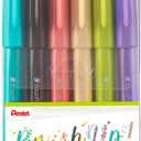 Pentel Brush Touch Sign Pen, Set of 6 Colors, SES15C-6STDH