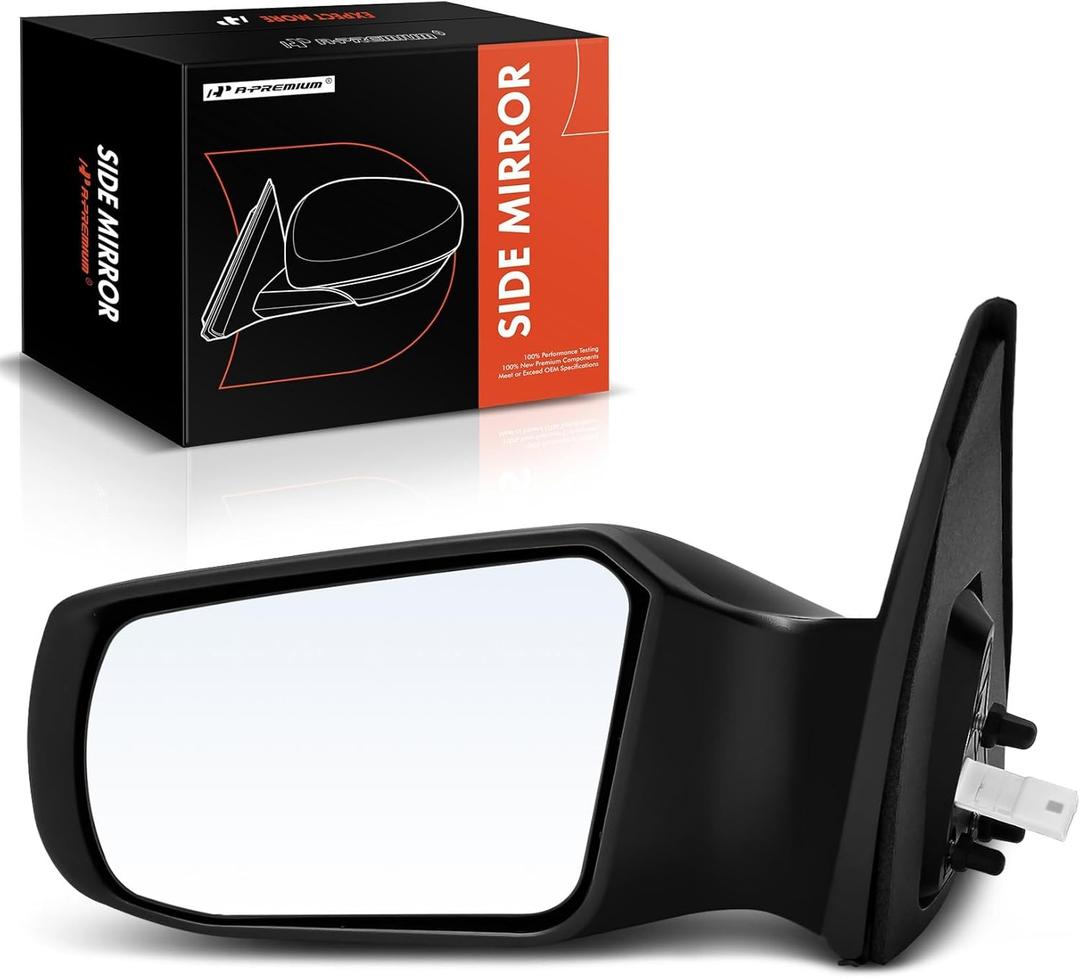 A-Premium Driver Side Power Door Mirror - Compatible with Nissan Altima 2007-2012 - Non-Heated Non-Folding Black Outside Rear View Mirror - Replace# 96302-JA04A