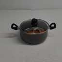 IMUSA USA IMU-91635 Nonstick Stock Pot with Glass Lid 4.8-Quart, Charcoal