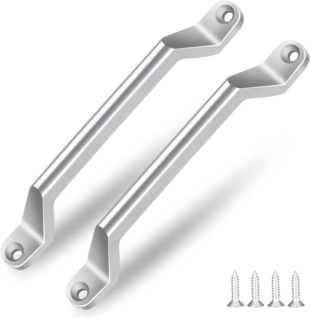 ESUDNT RV Grab Door Handle, Heavy Duty 304 Stainless Steel Metal for Camper, Trailer, Cargo Trailer, Motor Home, Boat, Automotive, Cart (2 Pack, Come with Screws)