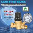 Boltigen RV Water Pressure Regulator with Gauge, Adjustable Handle Water Pressure Regulator for RV Camper, Lead-Free Brass Water Pressure Reducer for RV, Fit for RV Travel Trailer Water Hose Adjust