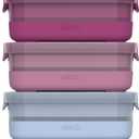Ello Plastic Meal Prep Set BPA Free Plastic Food Storage Container with Silicone Boot and Airtight Lids, Dishwasher, Microwave, and Freezer Safe.
