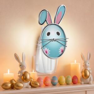 Hohean Easter Wall Fragrance Plug in with Night Light, Compatible with Bath & Body Works Wallflowers Refills, Cute Easter Egg Bunny, Essential Oil Diffuser with Nightlight for Home, Office