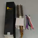 Fagaci Professional Round Brush with Natural Boar Bristle for Blow Drying, Nano Technology Ceramic + Ionic for Voluminous Healthy Hair Styling | Includes 4 Styling Clips