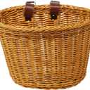 Handwoven Plastic Bike Basket - Waterproof Front Bicycle Basket for Adults & Kids, Fits Most Bikes (Beach Cruiser, Mountain Bike, Scooter)