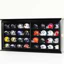 32 Pocket Pro Mini Helmet Display Case Cabinet Holders Rack w/UV Protection, Black, One Size
