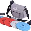 Disc Golf Set- Putter, Mid-Range, Driver, Mini Disc, Towel with Bag (Grey)