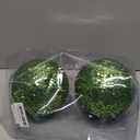 6" 2 Pcs Large Christmas Balls Ornaments Set Hanging Decorations, Green Big Xmas Tree Ornaments Balls, Shatterproof Glitter Indoor Christmas Decoration for Tree, Winter, Holiday, Party, Bowl Filler (#5.9"(15cm))