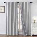 100% Blackout Curtains 90 inch Length 1 Panel Faux Linen Long Drapes for Bedroom Living Room Black Out Room Darkening Curtain Thermal Insulated Back Tab Rod Pocket(W70 x L90, Off-White)