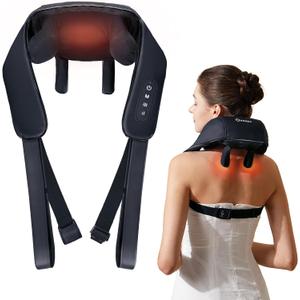 Neck Massager with Heat, Deep Tissue 4D Expert Kneading Massager, Shiatsu Neck and Shoulder Massage Pillow for Trapezius, Back and Leg Pain Relief, FSA/HSA Eligible, Gifts for Mom Dad