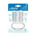 Dr. Brown's 100% Silicone Baby Finger Toothbrush and Toothpaste Set, 2-Pack Toothbrush & Infant-to-Toddler Training Toothbrush, Soft for Baby's First Teeth, Giraffe, 0-3 Years (2 Pack, Gray & Light Green)