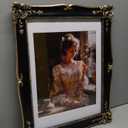 Vintage Picture Frame 12x16 Black Antique gold Photo frame with White Mat 10x12 Ornate picture frames with Acrylic Glass Baroque Tabletop Wall Hanging Home Decor poster frame