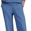 PRETTYGARDEN Women Fall 2 Piece Outfits Sweatsuits Quarter Button Long Sleeve Sweatshirt Wide Leg Pants Tracksuit Lounge Sets (X-Large, Blue)