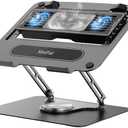 METFUT Laptop Cooling Stand with Detachable Thermoelectric Cooler, Adjustable Height & Angle, 360 Rotation Base, Carbon Steel Framework, Ultra-Quiet & Super Sturdy for up to 15.6” Laptop (Black)