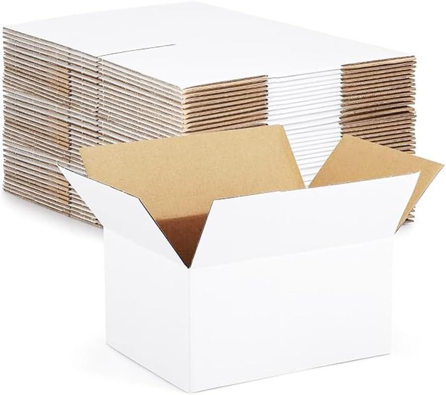 Shipping Boxes Set of 28,White Corrugated Cardboard Box Literature Mailer for Mailing Packing Gifts Small Business (7 X 5 X 4 inches)