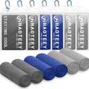 40"*12" Cooling Towels 6 PCS, Cool Towels Sports Cooling Rags for Neck and Face, Sweat Neck Cooling Towel for Hot Weather, Chilly Towels for Athletes, Yoga, Gym, Golf (2darkblue/2grey/2darkgrey)