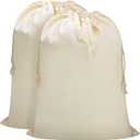 Canvas Laundry Bag 33"Wx 35"H, Thick Canvas Laundry Bag with Handles & Drawstring, Extra Large Heavy Duty Washable Basket Liner Hamper Liner Storage Sack (Beige XL, 2 Pack)