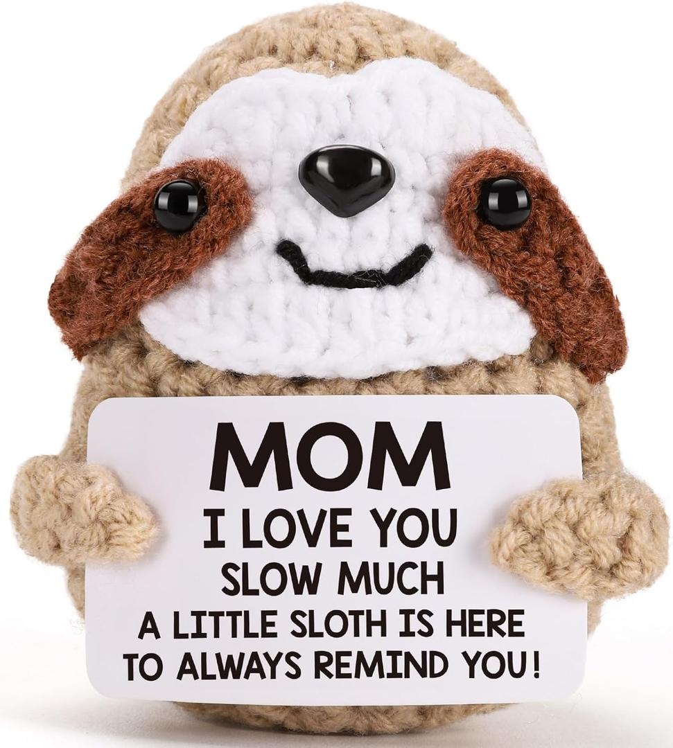 MBL Gifts for Mom Valentines Birthday - Valentine's Day Funny Cute Romantic Crochet Sloth Mother's Christmas for Mama Bonus Step Mother from Daughter Son, Mom I Love You Sloth Much