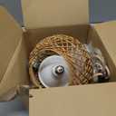 Bstrip Hanging Grow Lights for Indoor Plants, 18W Full Spectrum, Boho Rattan Lantern Shade, 3800K Wall-Mounted Decorative Plant Light with 9.8FT Power Cord, Ideal for Tall Plants, Flowers