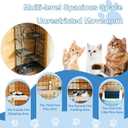 Cat Cage for Indoor Cats, DlY Catio & Cat Playpen with Escape-Proof Spacing, Sturdy Metal Cat Crate Kennel for Kittens, Ferrets & Small Animals (Grey, 2-Tier 43")