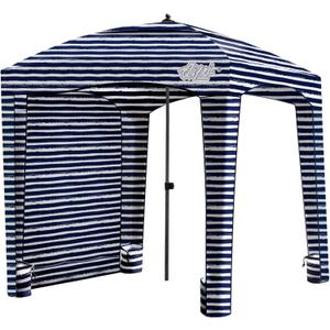 Qipi Beach Cabana - Easy to Set Up Canopy, Waterproof, Portable 6' x 6' Beach Shelter, Included Side Wall, Shade with UPF 50+ UV Protection, Ultimate Sun Umbrella - for Kids, Family & Friends (Sailor Stripes)