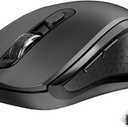 Wireless Mouse Ergonomic, Side Buttons Mouse, 2400 DPI, Silent and Anti Slip Roller Cordless Mice, 2.4Ghz with USB Receiver, 6 Buttons, Suitable for Laptop PC Chromebook and Windows 11/10/7 - Black