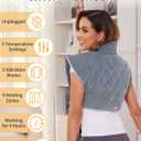 Vofuoti Heating Pad for Neck and Shoulders, Portable Cordless Heating Pad with Massager and Battery, Weighted Electric Heated Neck Shoulder Wrap, 16'' x 22'', 2.2lbs-Gray