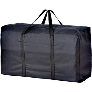 Extra Large Handy Storage Bag Waterproof Heavy Duty Oxford Travel Luggage Caddy Organizer Foldable Quilt Blanket Laundry Bag Weekender Duffel Space Saver Bag with Web Handle (Black, 160L)