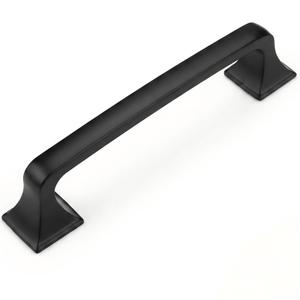 EZRENOVA 5 Inch (128mm) Hole Centers Matte Black Arched Cabinet Pulls 15 Pack - Solid Zinc Alloy Arch Design Kitchen & Bathroom Drawer Handles, Modern Industrial Cabinet Hardware
